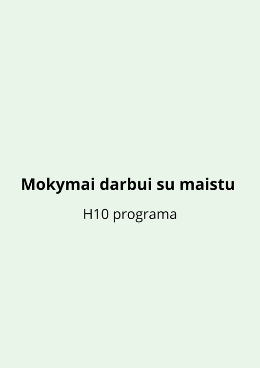 Mokymai darbui su maistu (H10 programa) - (žalia korta)