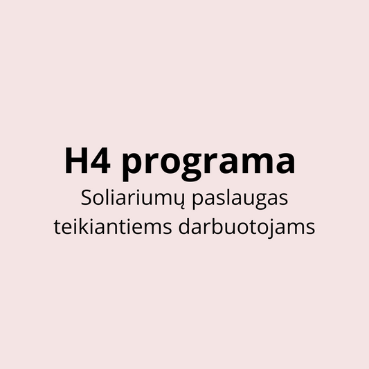 Soliariumų paslaugas teikiantiems darbuotojams (H4 programa)