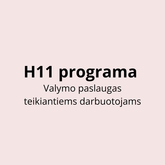 Valymo paslaugas teikiantiems darbuotojams (H11 programa)